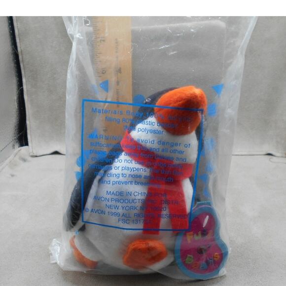 Avon Kids 1999 Flapper the Penguin January Garnet Full of Beans Birthstone Plush - Picture 2 of 4